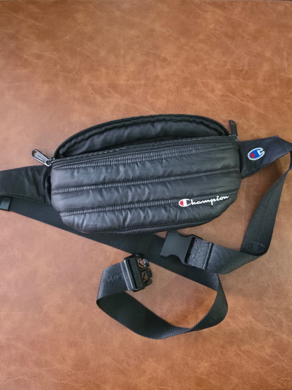 Champion Vintage Quilted Puffer Waist Bag / Fanny Pack Rare Streetwear